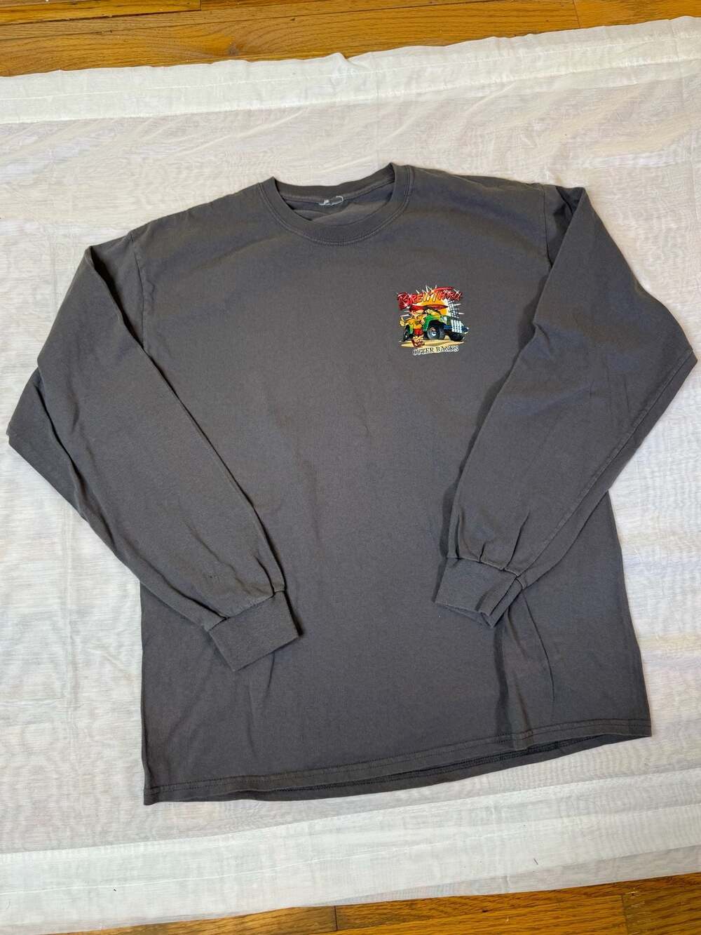 Brew Thru Outer Banks Gray Long Sleeve Graphic T-Shirt
